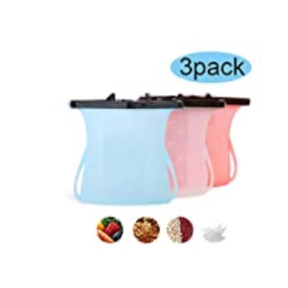 3 Pack Reusable Silicone Bags - Picture 1 of 3
